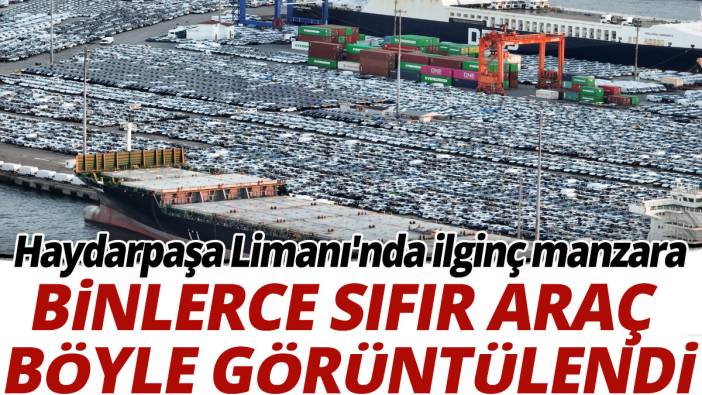 'Binlerce sıfır araç böyle görüntülendi' Haydarpaşa Limanı'nda ilginç manzara