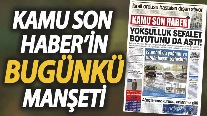 Kamu Son Haber'in birinci sayfası