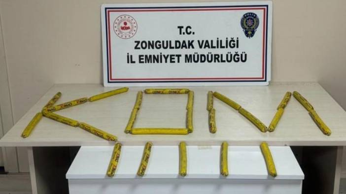 Zonguldak'ta aracın içinden 25 dinamit çıktı