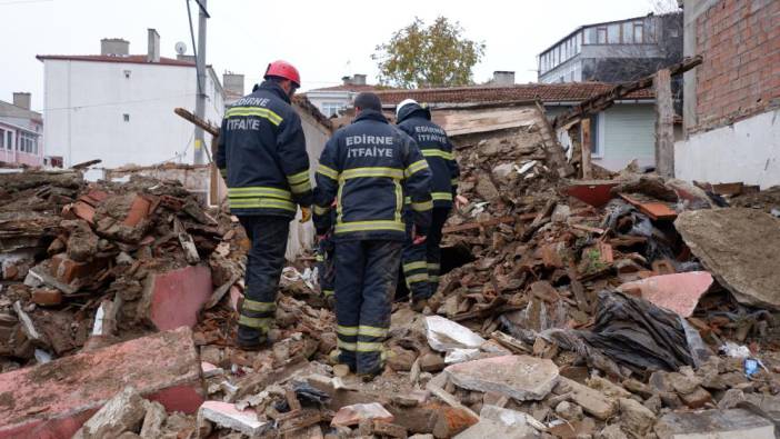 Edirne'de metruk bina çöktü