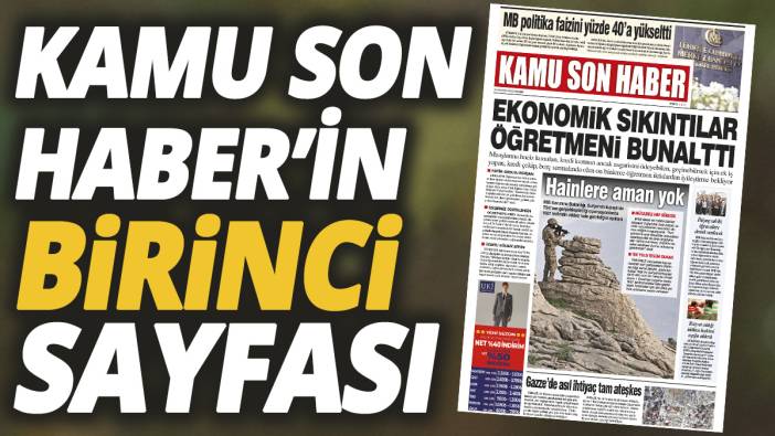 Kamu Son Haber'in birinci sayfası