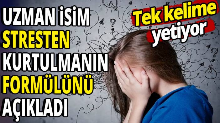 Uzman isim stresten kurtulmanın formülünü açıkladı 'Tek kelime yetiyor'