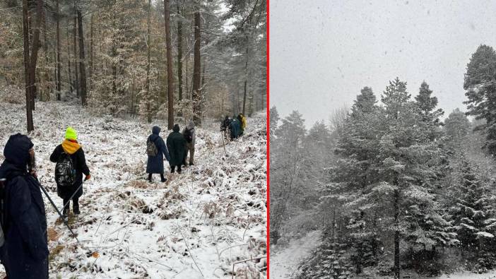 Zorlu hava koşullarında 13 kilometre yol kat ettiler