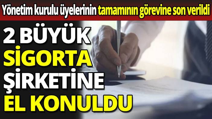 2 büyük sigorta şirketine el konuldu 'Yönetim kurulu üyelerinin tamamının görevine son verildi'