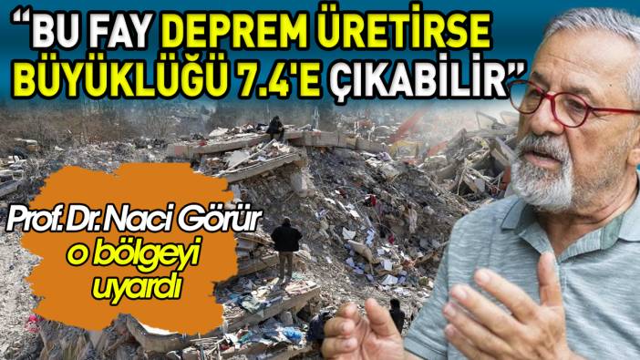 Prof. Dr. Naci Görür o bölgeyi uyardı Bu fay deprem üretirse büyüklüğü 7.4'e çıkabilir