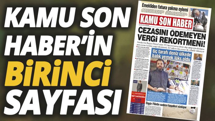 Kamu Son Haber'in birinci sayfası