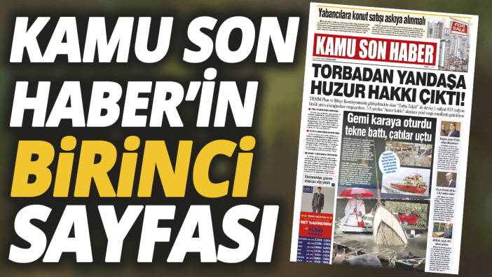 Kamu Son Haber'in birinci sayfası