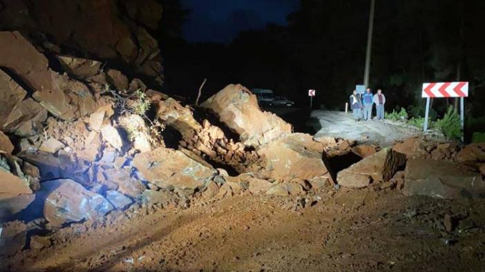 Şiddetli yağış sonrası heyelan meydana geldi