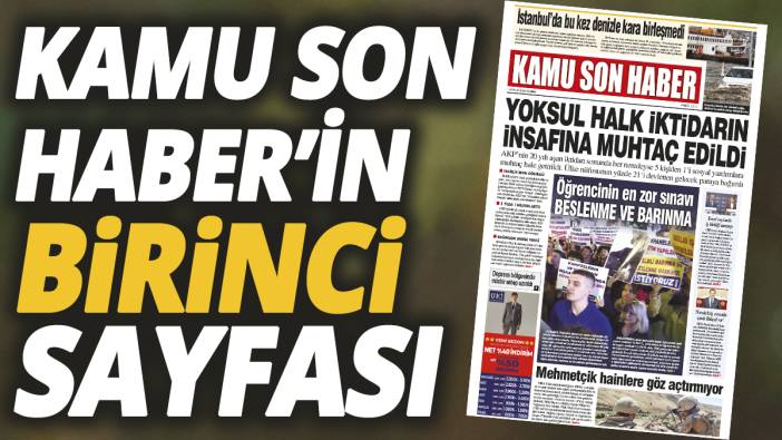 Kamu Son Haber'in birinci sayfası
