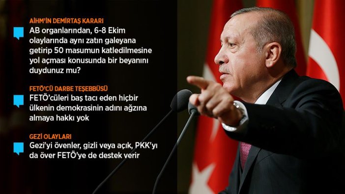 Erdoğan'dan AB'ye terör eleştirisi