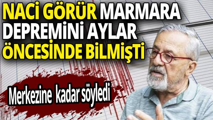 Naci Görür Marmara depremini aylar öncesinde bilmişti 'merkezine kadar söyledi'
