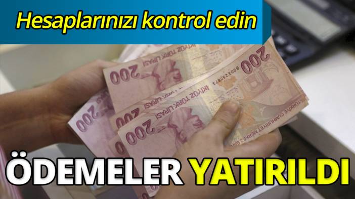Hesaplarınızı kontrol edin Ödemeler yatırıldı