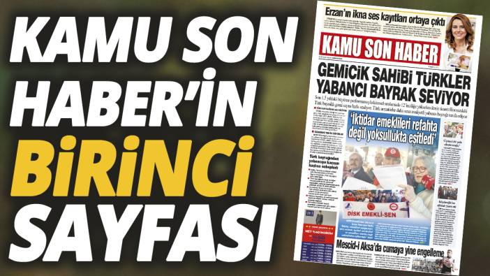Kamu Son Haber'in birinci sayfası