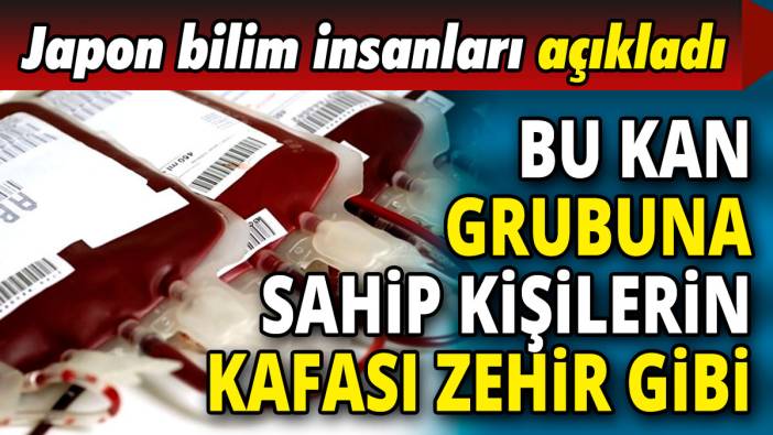 Bu kan grubuna sahip kişilerin kafası zehir gibi 'Japon bilim insanları açıkladı'
