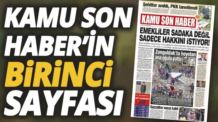 Kamu Son Haber'in birinci sayfası