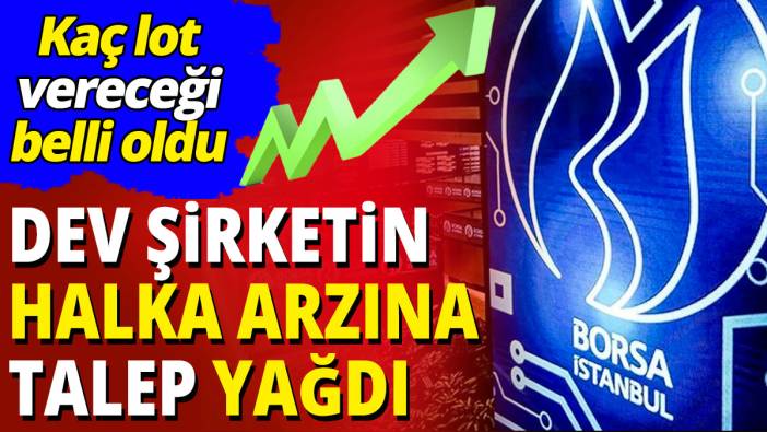 Dev şirketin halka arzına talep yağdı 'Kaç lot vereceği belli oldu'