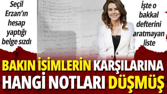 Seçil Erzan hesap yatığı liste sızdı 'Bakın isimlerin karşılarına hangi notları düşmüş'