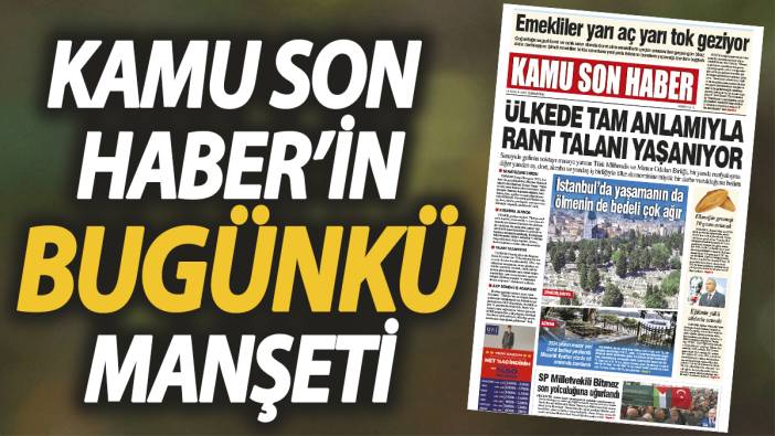 Kamu Son Haber'in birinci sayfası