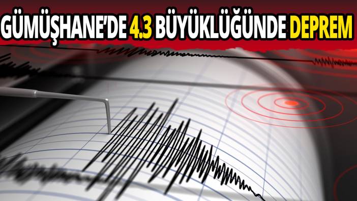 Gümüşhane'de 4.3 büyüklüğünde deprem