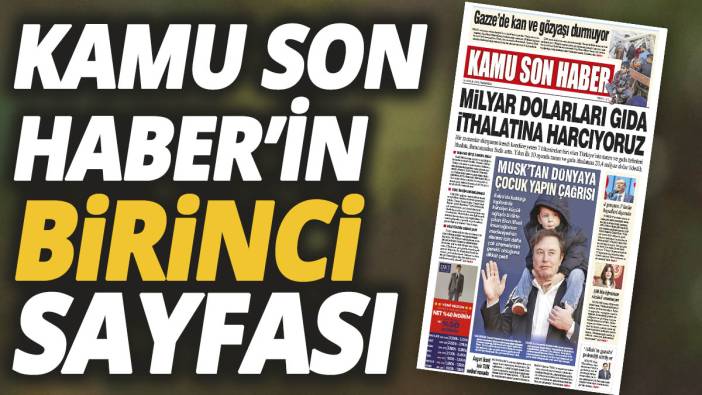 Kamu Son Haber'in birinci sayfası
