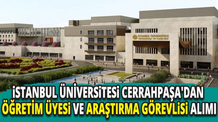 İstanbul Üniversitesi Cerrahpaşa'dan öğretim üyesi ve araştırma görevlisi alımı