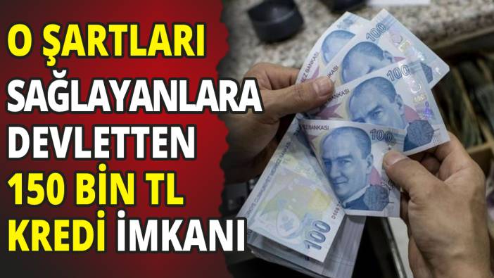 O şartları sağlayanlara devletten 150 Bin TL kredi imkanı