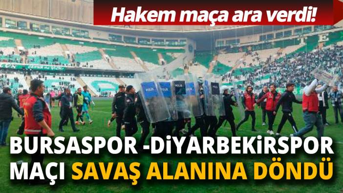 Bursaspor-Diyarbekirspor maçında polis sahaya girdi