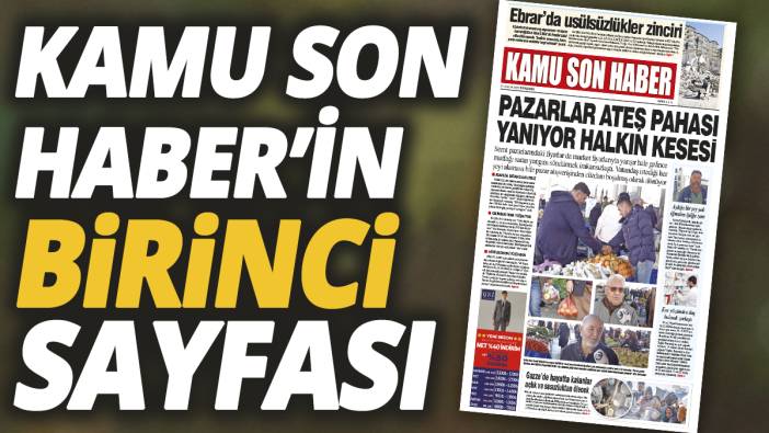Kamu Son Haber'in birinci sayfası