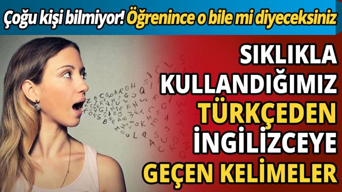 Sıklıkla kullandığımız Türkçeden İngilizceye geçen kelimeler 'Çoğu kişi bilmiyor öğrenince şaşıracaksınız'