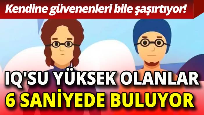 IQ'su yüksek olanlar 6 saniyede buluyor ' Kendine güvenenleri bile şaşırtıyor'