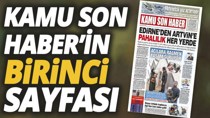 Kamu Son Haber'in birinci sayfası