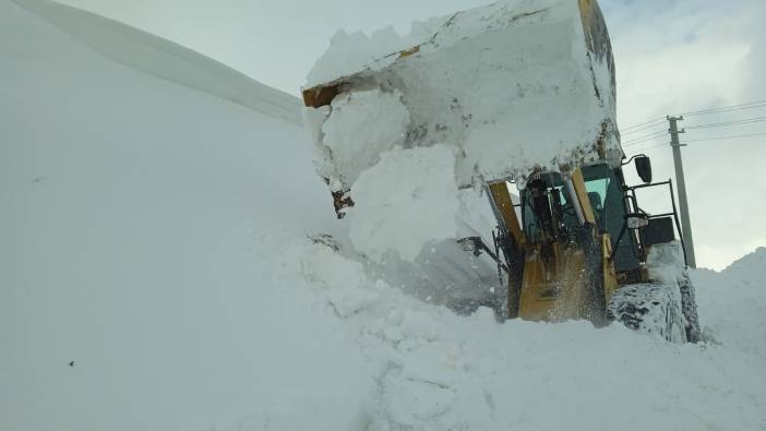 Yoğun kar yağışının etkili olduğu Muradiye'de yol açma çalışmaları devam ediyor