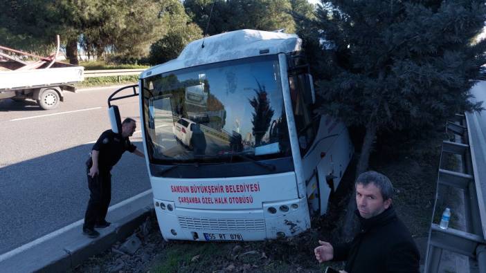 Lastiği patlayan midibüs refüje çıktı '1 yaralı'