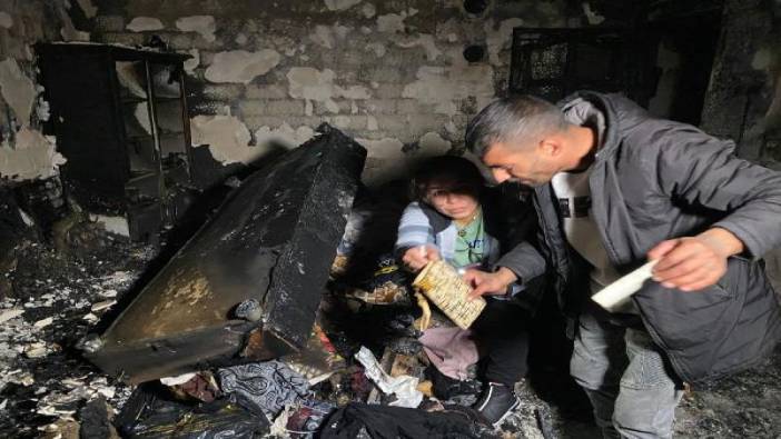 Evleri yandı Tek aradıkları SMA'dan kaybettikleri 3 çocuklarının fotoğrafları oldu