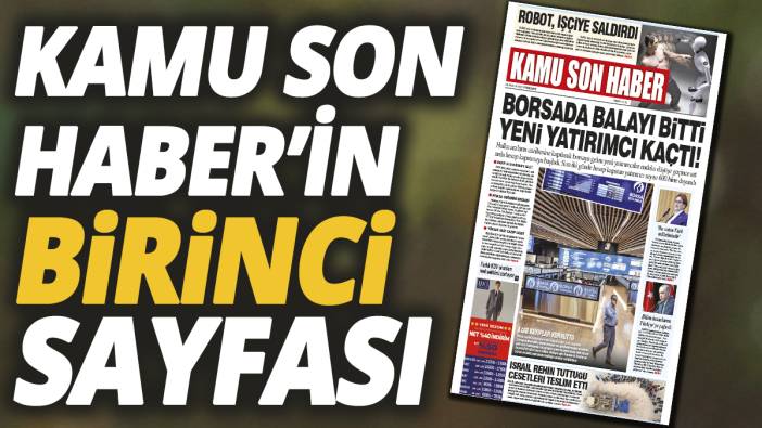 Kamu Son Haber'in birinci sayfası