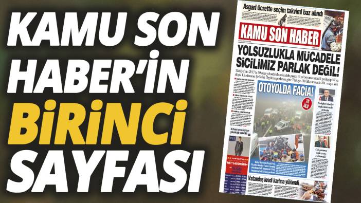 Kamu Son Haber'in birinci sayfası