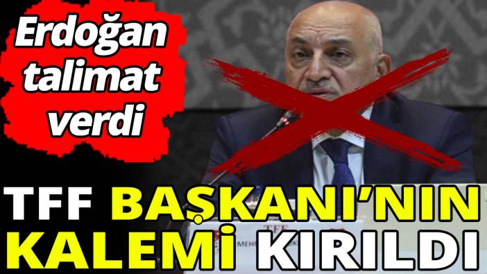 TFF Başkanı'nın kalemi kırıldı ‘Erdoğan talimat verdi’