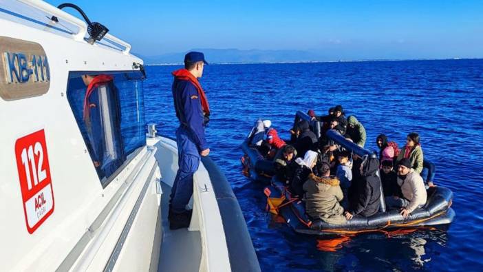 Ayvalık'ta onlarca kaçak göçmen kurtarıldı
