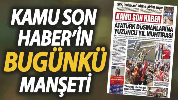 Kamu Son Haber'in birinci sayfası