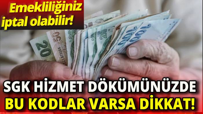 SGK hizmet dökümünüzde bu kodlar varsa dikkat 'Emekliliğiniz iptal olabilir'