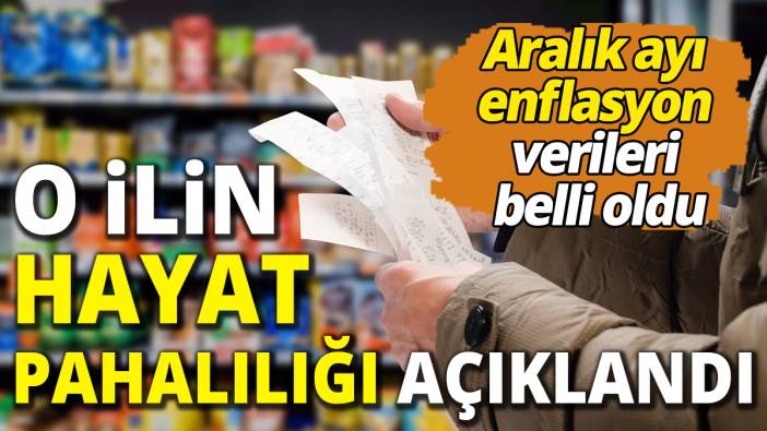Aralık ayı enflasyon verileri belli oldu O ilin hayat pahalılığı açıklandı