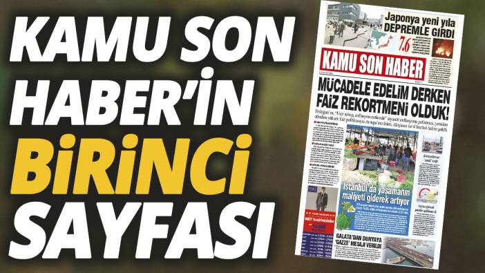 Kamu Son Haber'in birinci sayfası