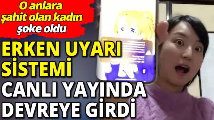 Deprem anında erken uyarı sistemi canlı yayında devreye girdi ‘Bildirimi alan kadın yerinden fırladı’