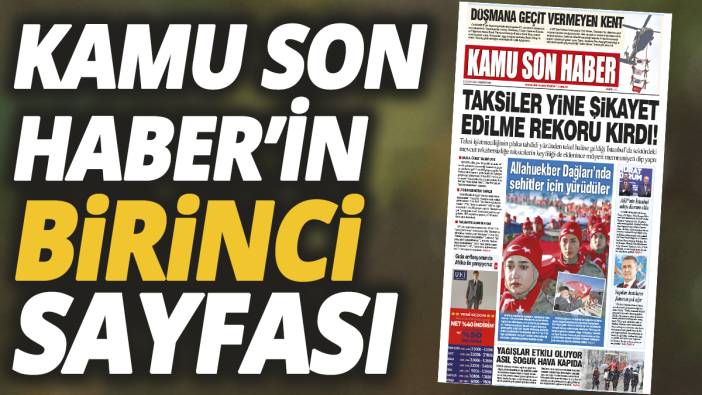 Kamu Son Haber'in birinci sayfası