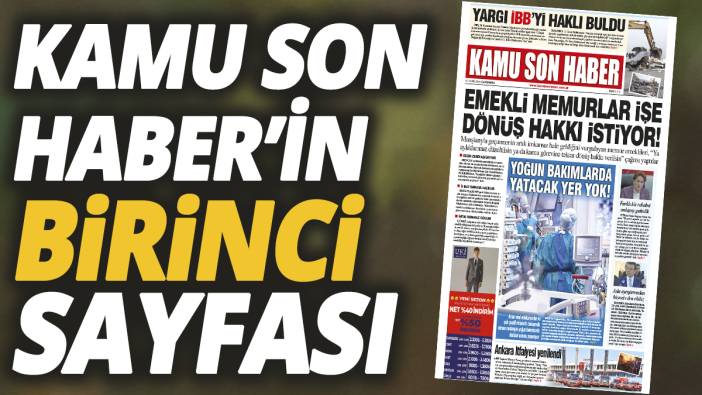 Kamu Son Haber'in birinci sayfası