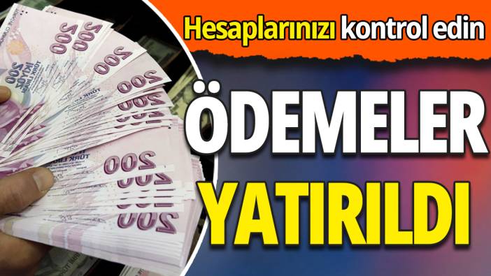 Hesaplarınızı kontrol edin Ödemeler yatırıldı