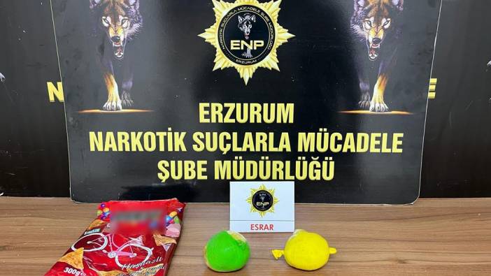 Erzurum'da cips paketi içinden uyuşturucu çıktı