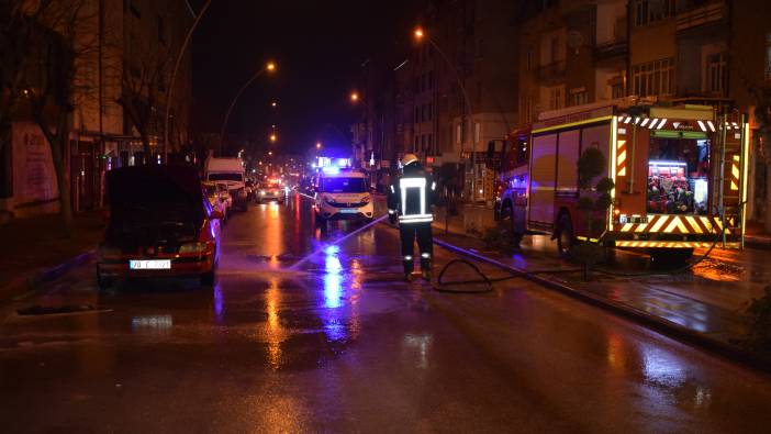 Karaman’da LPG’li otomobil yandı, yol trafiğe kapatıldı