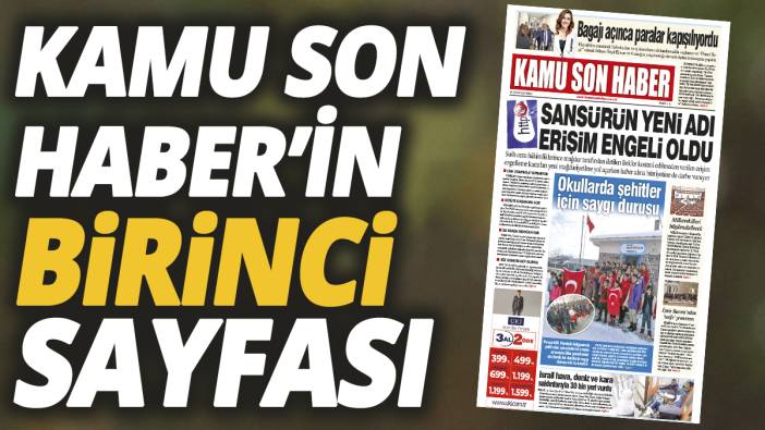 Kamu Son Haber'in birinci sayfası