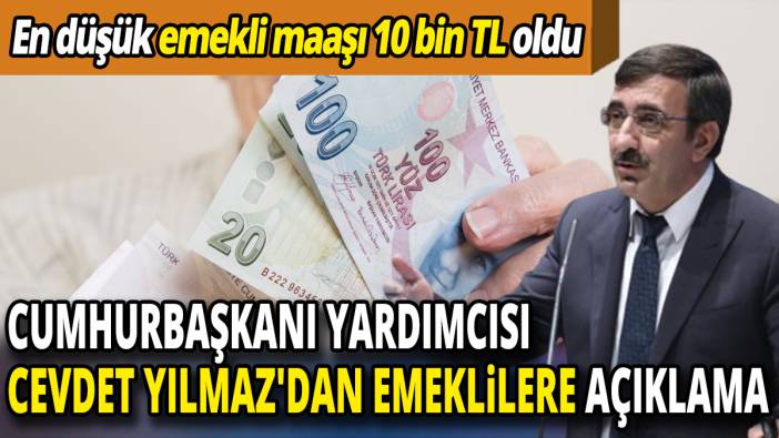 En düşük emekli maaşı 10 bin TL oldu Cumhurbaşkanı Yardımcısı Cevdet Yılmaz'dan emeklilere açıklama